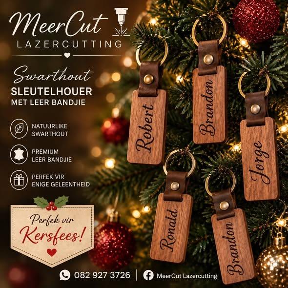 Festive personalised keyrings