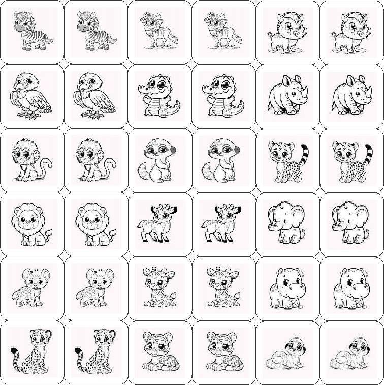 Animal memory game set
